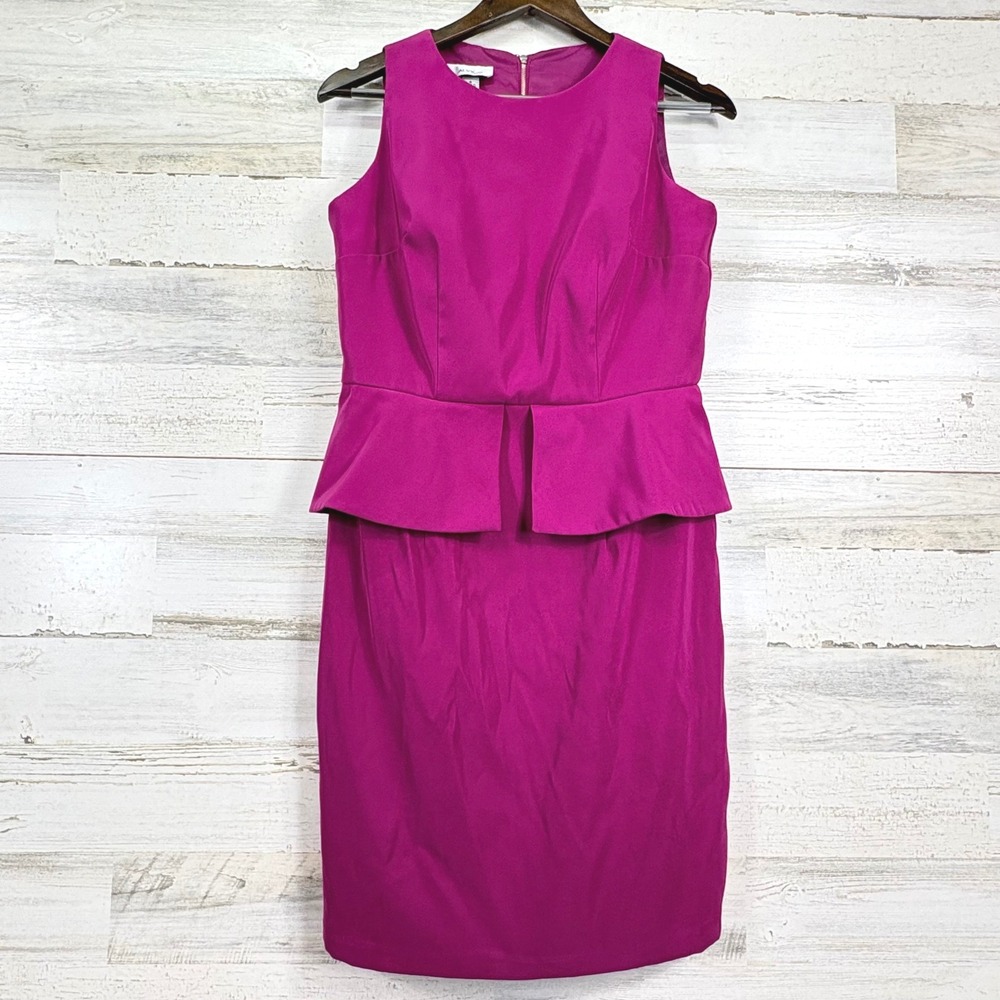 ALYX Limited Womens Hot Pink Peplum Pencil Sheath Dress Size 8 Back Zip Stretch